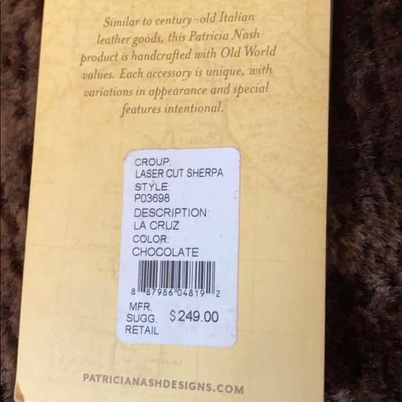 Patricia Nash Laser Cut Sherpa La Cruz Saddle Bag - Picture 6 of 6